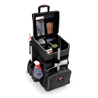 Schoonmaaktrolley koffer op wielen.