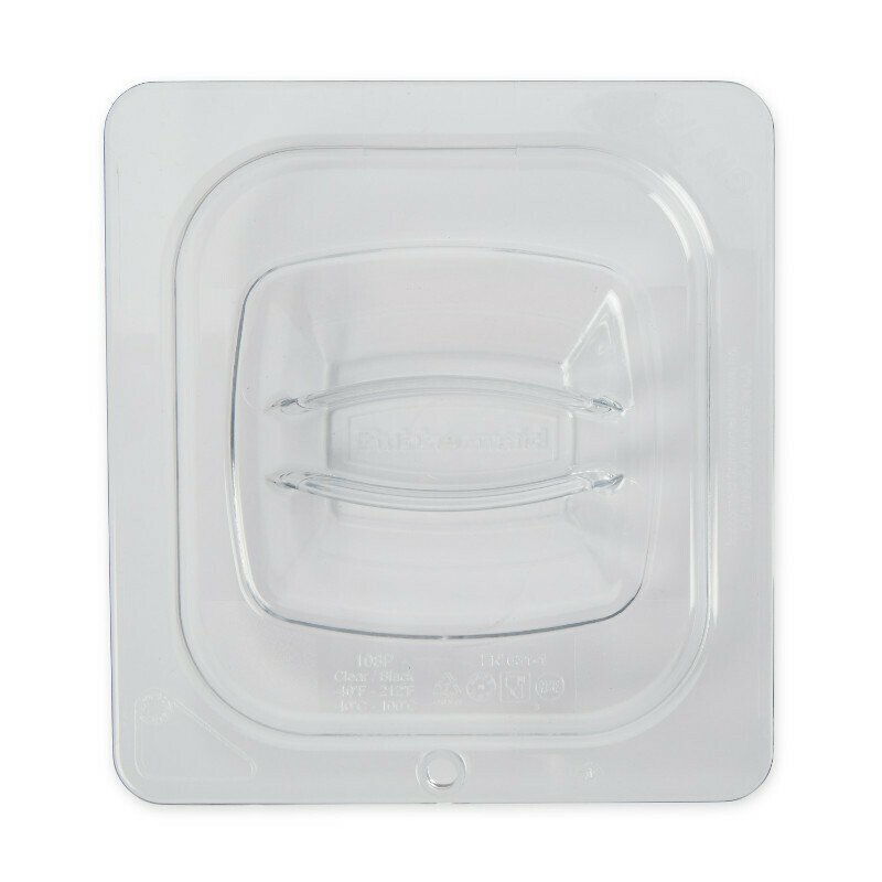GASTROME LID FOR FOOD PAN 1/6 WITH HANGING HOLE, RUBBERMAID 6 x