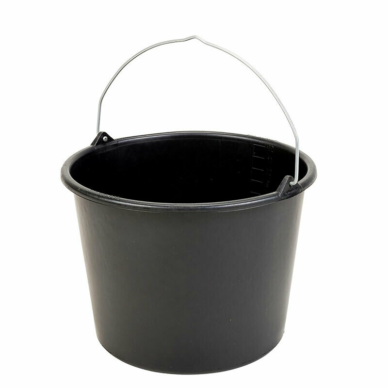 Round plastic bucket (12 ltr) with metal handle. x12