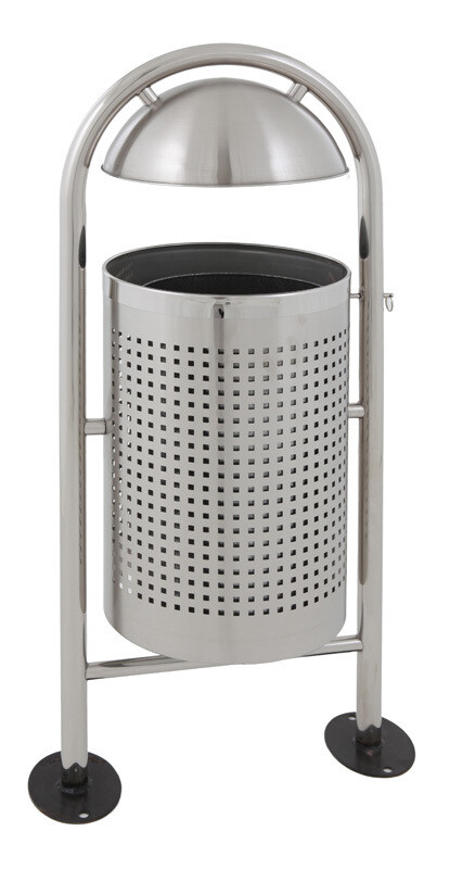 ROUND OUTDOOR LITTER BIN WITH RAIN ROOF