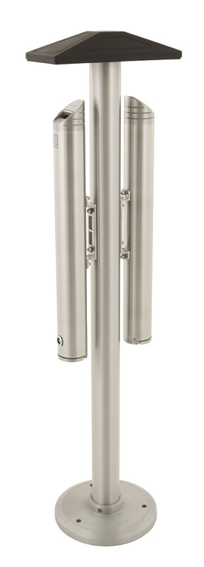 FREE STANDING DOUBLE ASHTRAY POST ALUMINUM