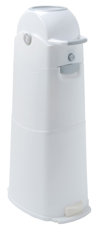 Large diaper pail for easy collection of used diapers.