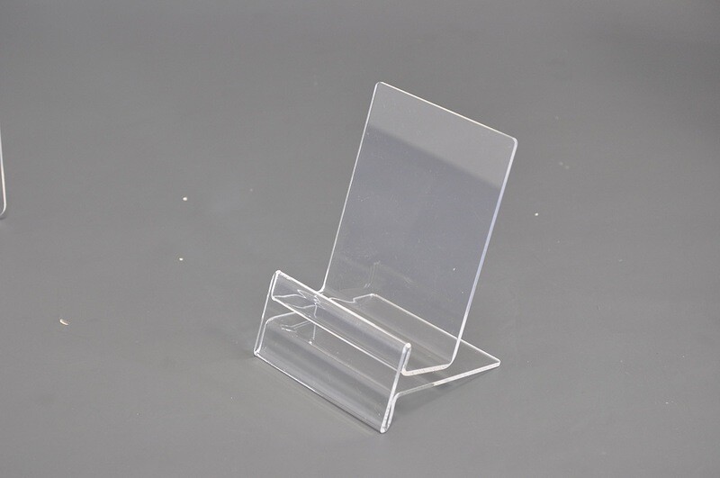 This stand for the mobile phone is made of one sheet of acrylic.