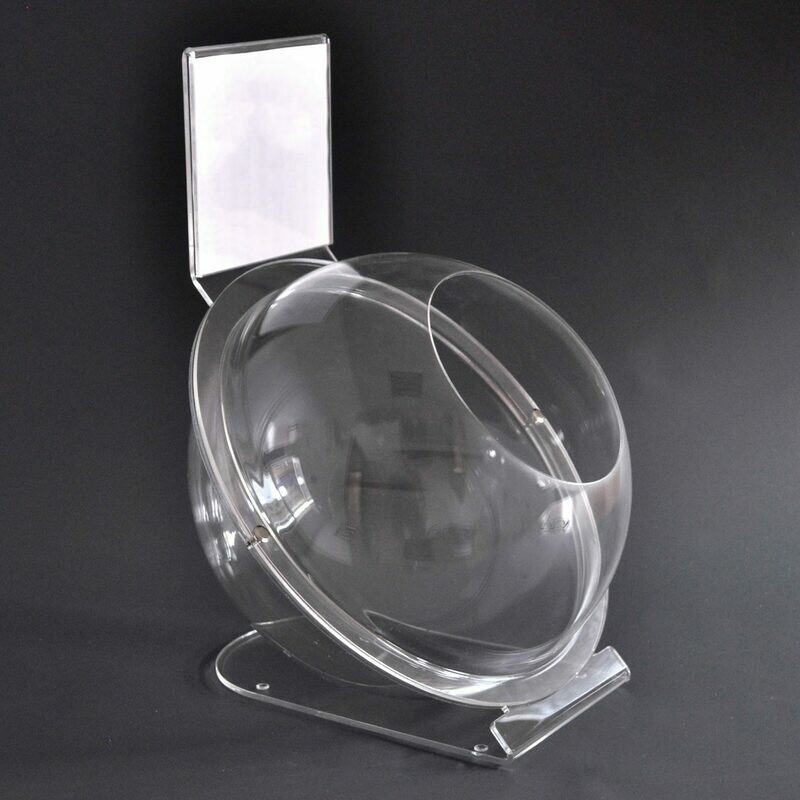 Small Globe display or Counter container with price tag holder.