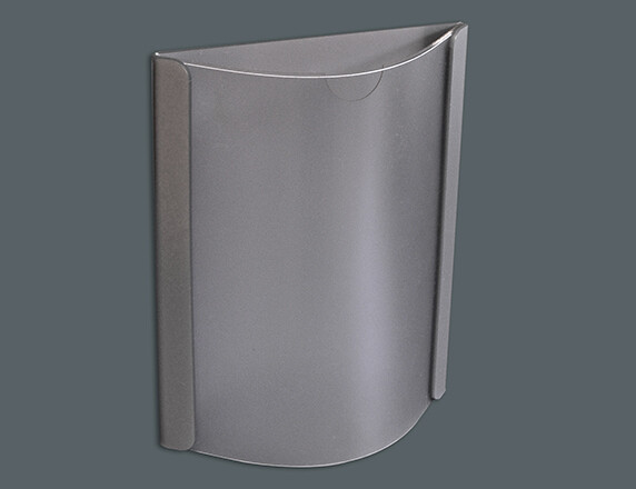 Semi-circular poster holder in clamp profile.