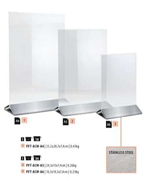 Freestanding menu card holders