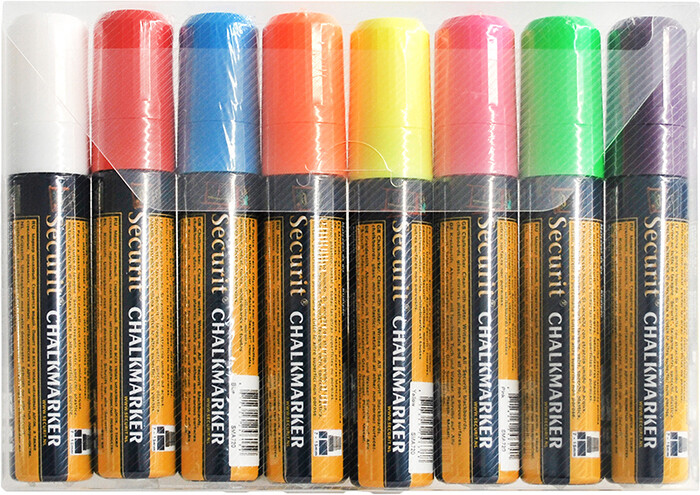 Chalk marker white,color, earth tones , thick pens 8 pieces.