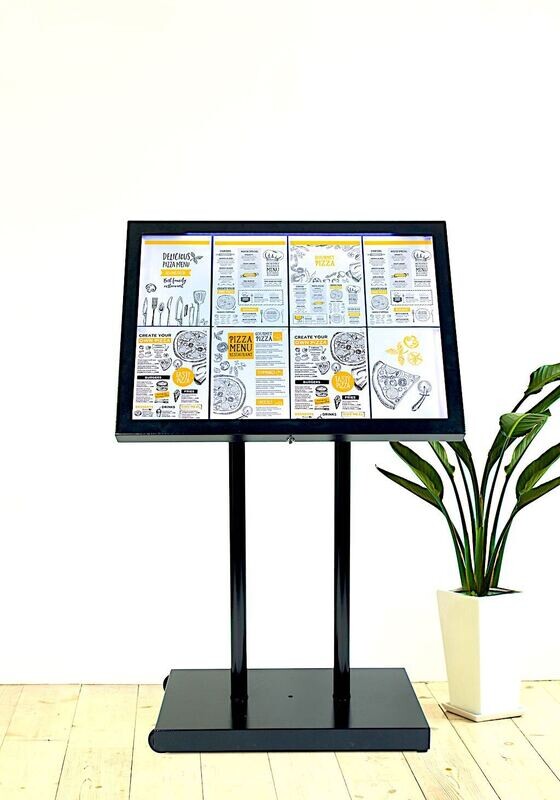 Black hammertone steel LED Information display poles