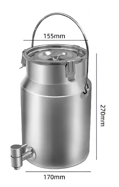 This is a liquid container made of stainless steel, available in various sizes and capacities.