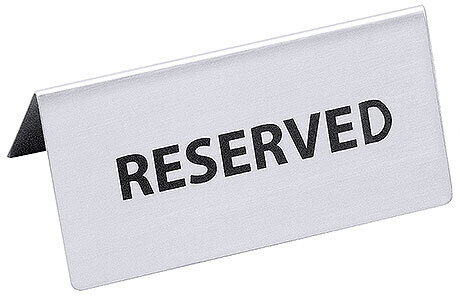 Reserved Table Sign