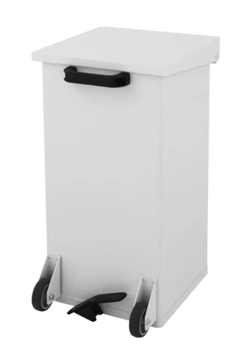 Mobiele vuurbestendige aluminium pedaalemmer met gedempt deksel.