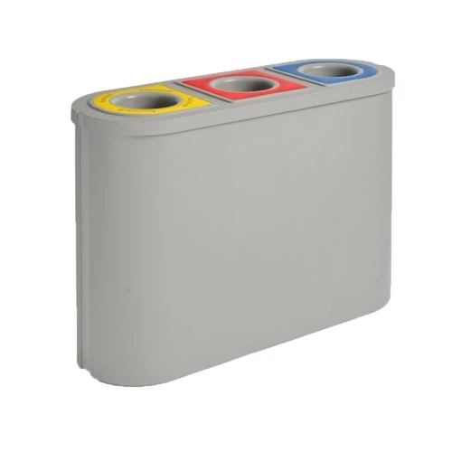 Afvalscheidingsunit voor 3 afvalstromen: Papier, Kunststof, Restafval .