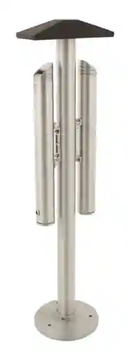 VRIJSTAANDE DUBBELE ASBAKPAAL ALUMINIUM