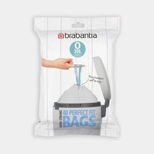 AFVALZAK 30 LTR MET TREKBANDSLUITING (O), BRABANTIA