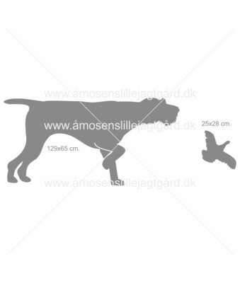 Udskåret dyr i jern - Tysk Ruhåret Hønsehund i stand m. fugl Udskåret dyr i jern - Tysk Ruhåret Hønsehund i stand m. fugl