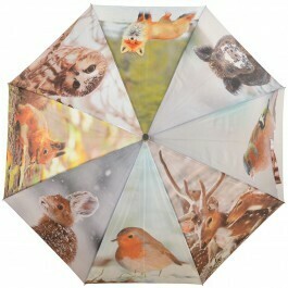 Paraply med print af forskellige vilde dyr