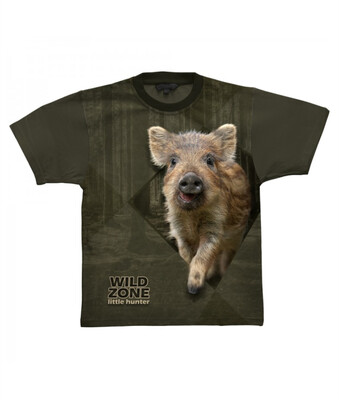 Wild zone Little Hunter T-shirt med Vildsvin