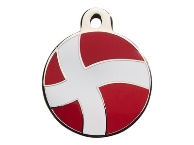 Hundetegn - stor cirkel med dansk flag