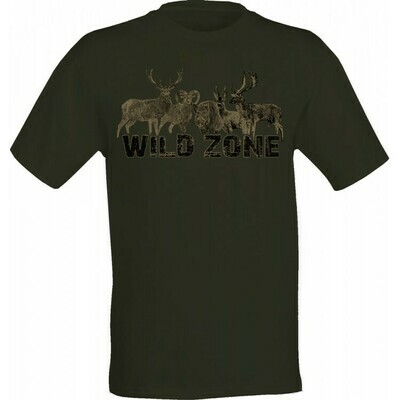 Wild Zone T-shirt med tekst og de 5 største dyr