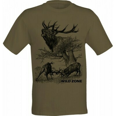 1 Wild Zone T-shirt med Kronhjorte