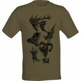 1 Wild Zone T-shirt med print af de 5 største jagtdyr