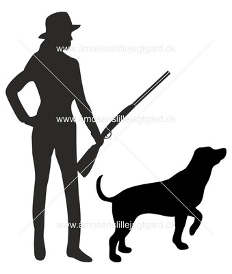 Foliemærke - Kvindelig jæger med labrador