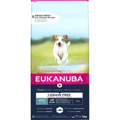 Eukanuba adult small/medium kornfri 12 kg.