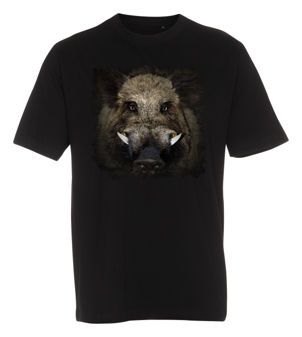 T-shirt med tryk fra XS til str. 4-XL - Vildsvin T-shirt med tryk fra XS til str. 4-XL - Vildsvin