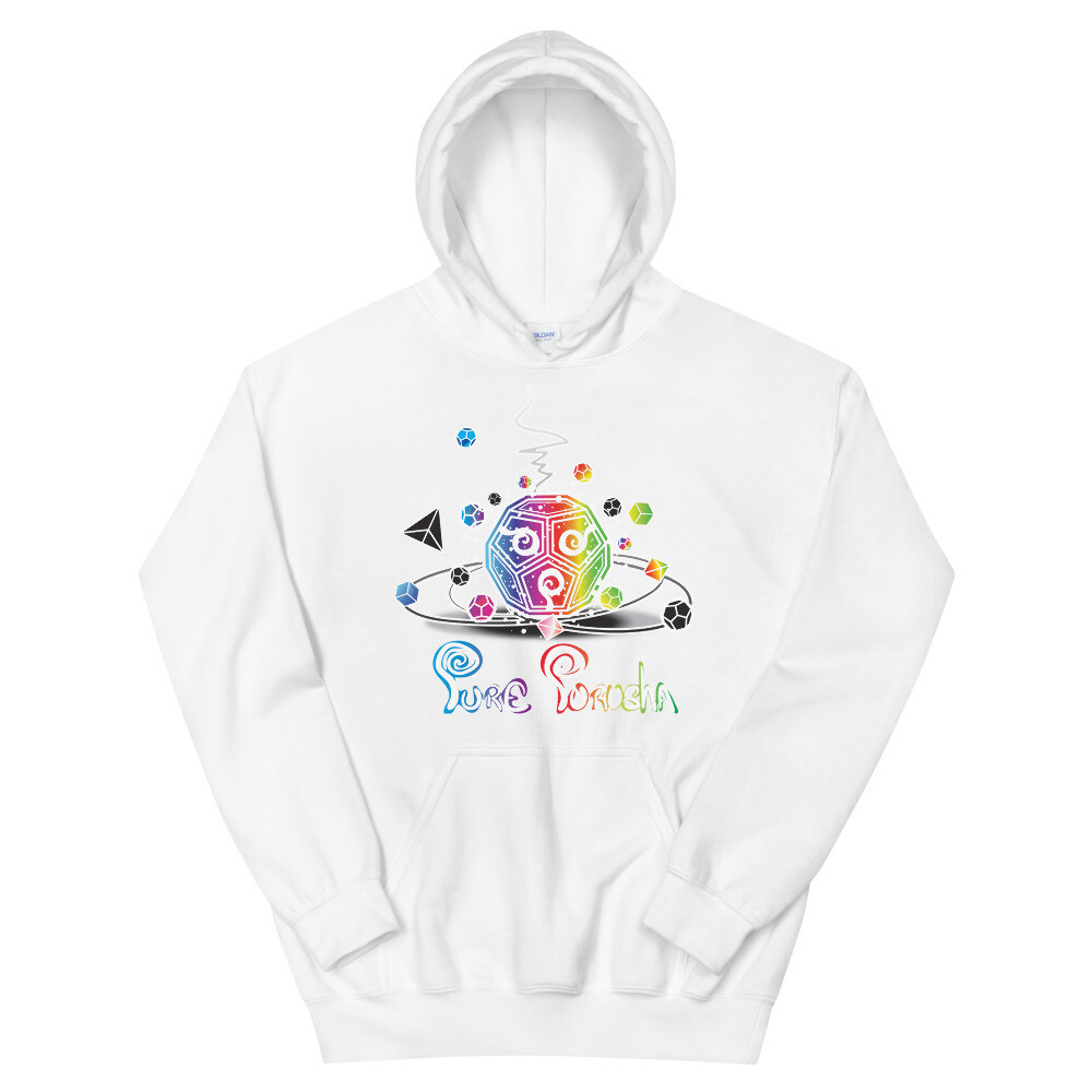 Pure Purusha Colorful Sacred Geometry Hoodie, Color: White, Size: S
