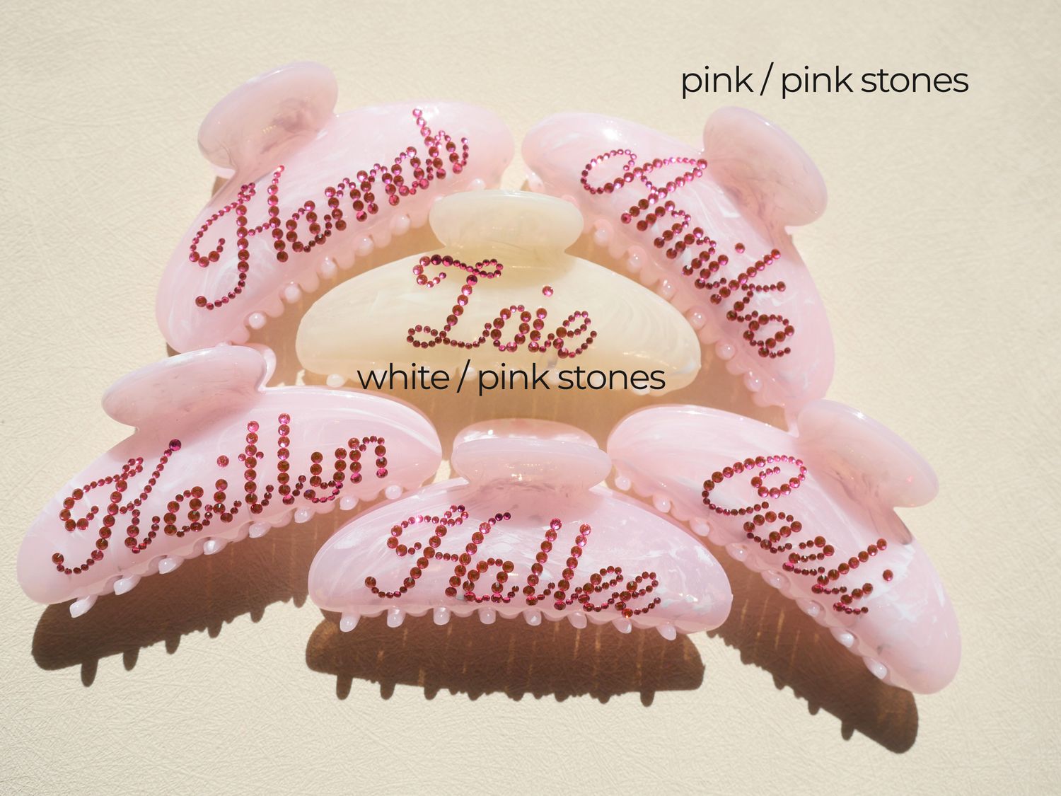 Personalized Rhinestone Hair Claw Clip