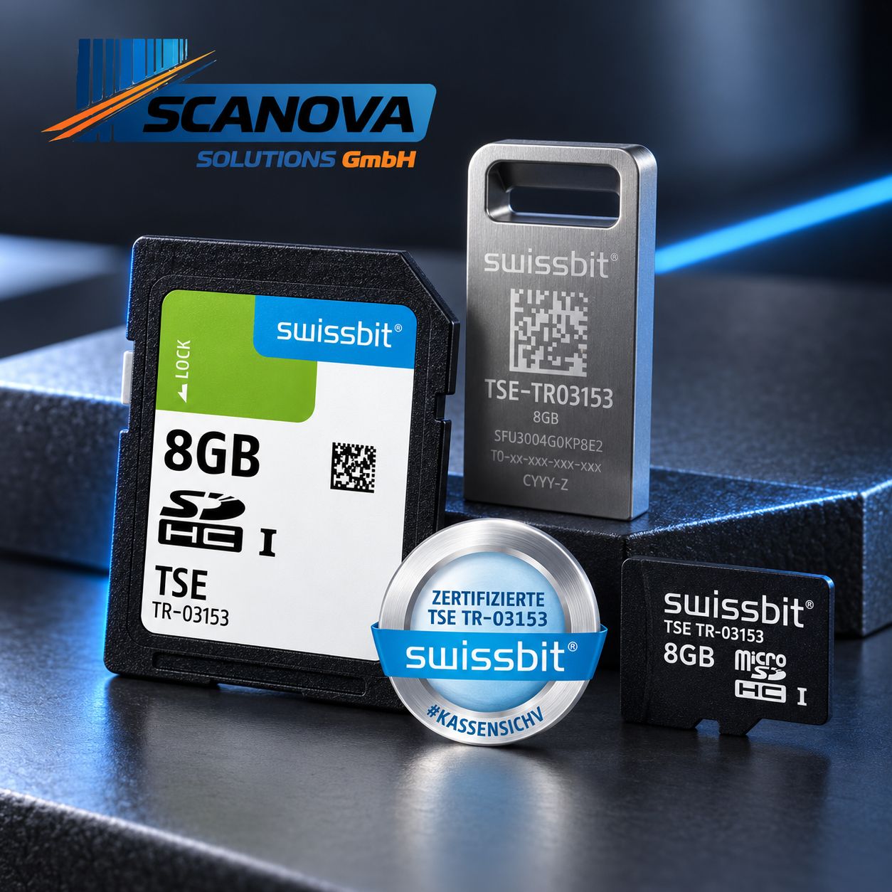 Swissbit TSE, USB, 8 GB (SFU3008GC2PE2TO-E-GE-C32-JA0)