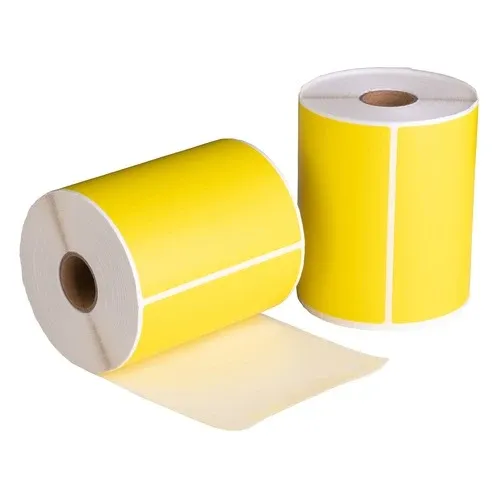 Gelbe Thermoetiketten 101,6 x 152,4 mm – 500 Etiketten, permanent, perforiert, 25,4 mm Kern