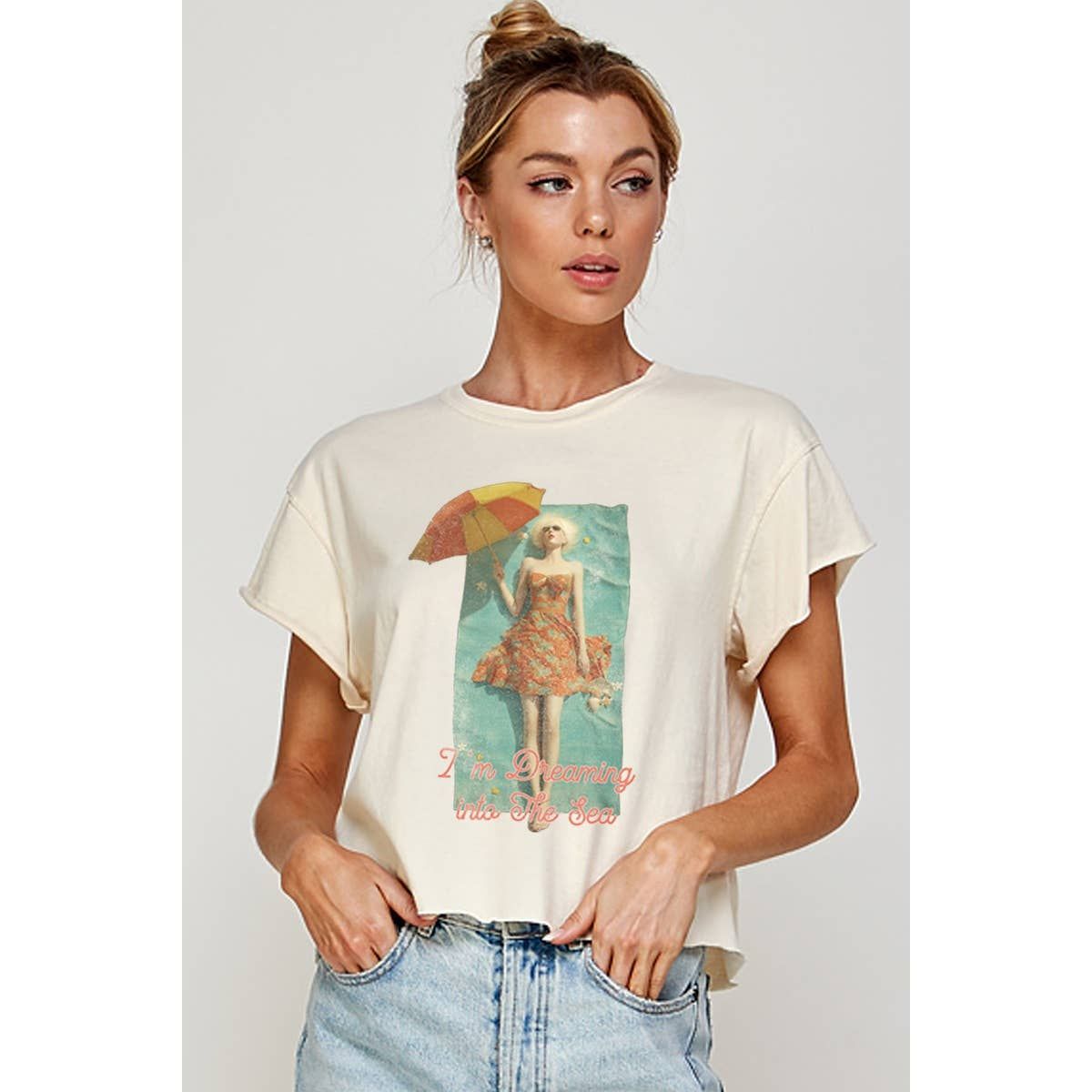 I Am Dreaming Into the Sea Tee, Color: IVORY, Size: S