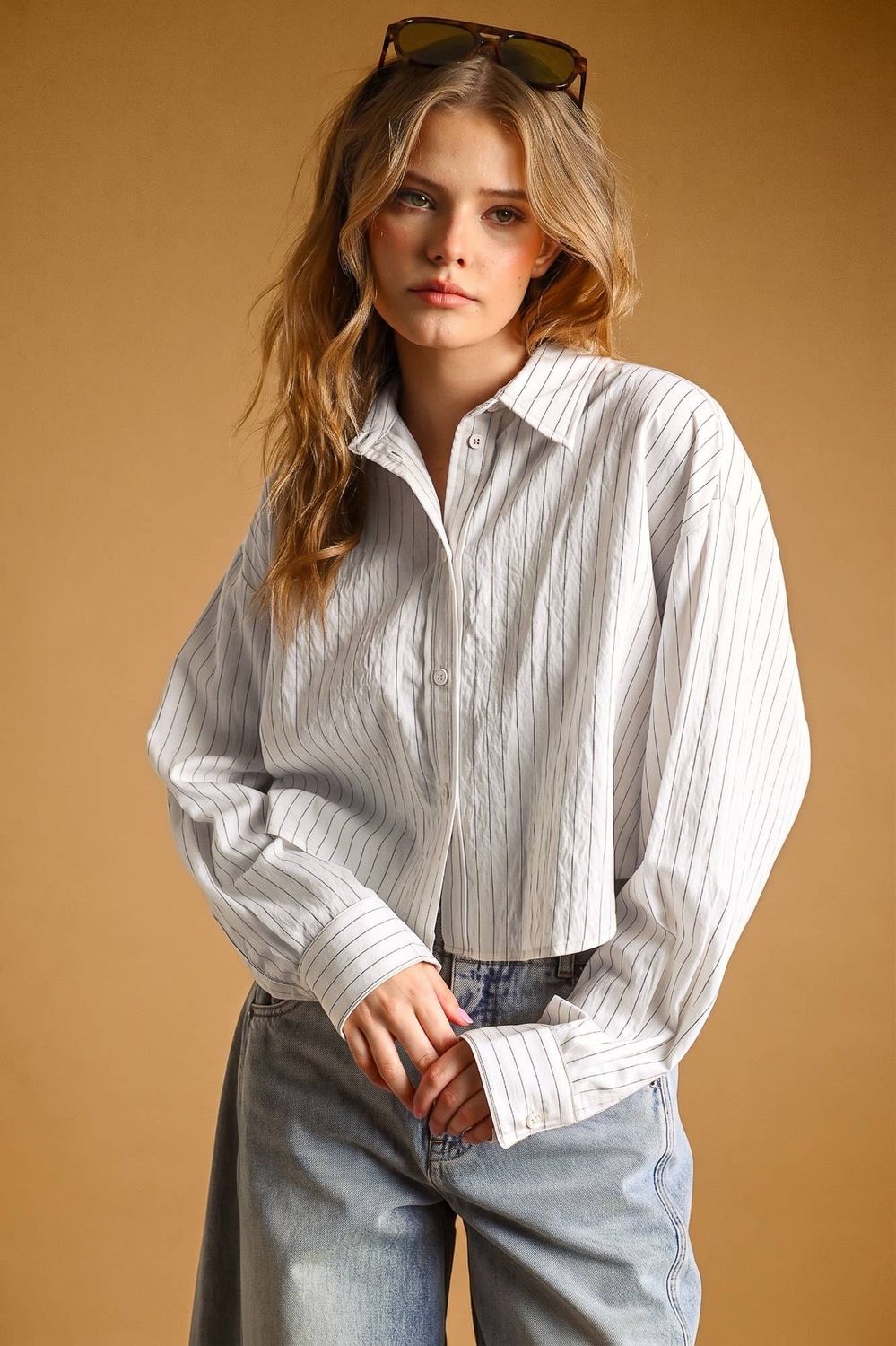 Billie Pin Stripe Button Down Shirt