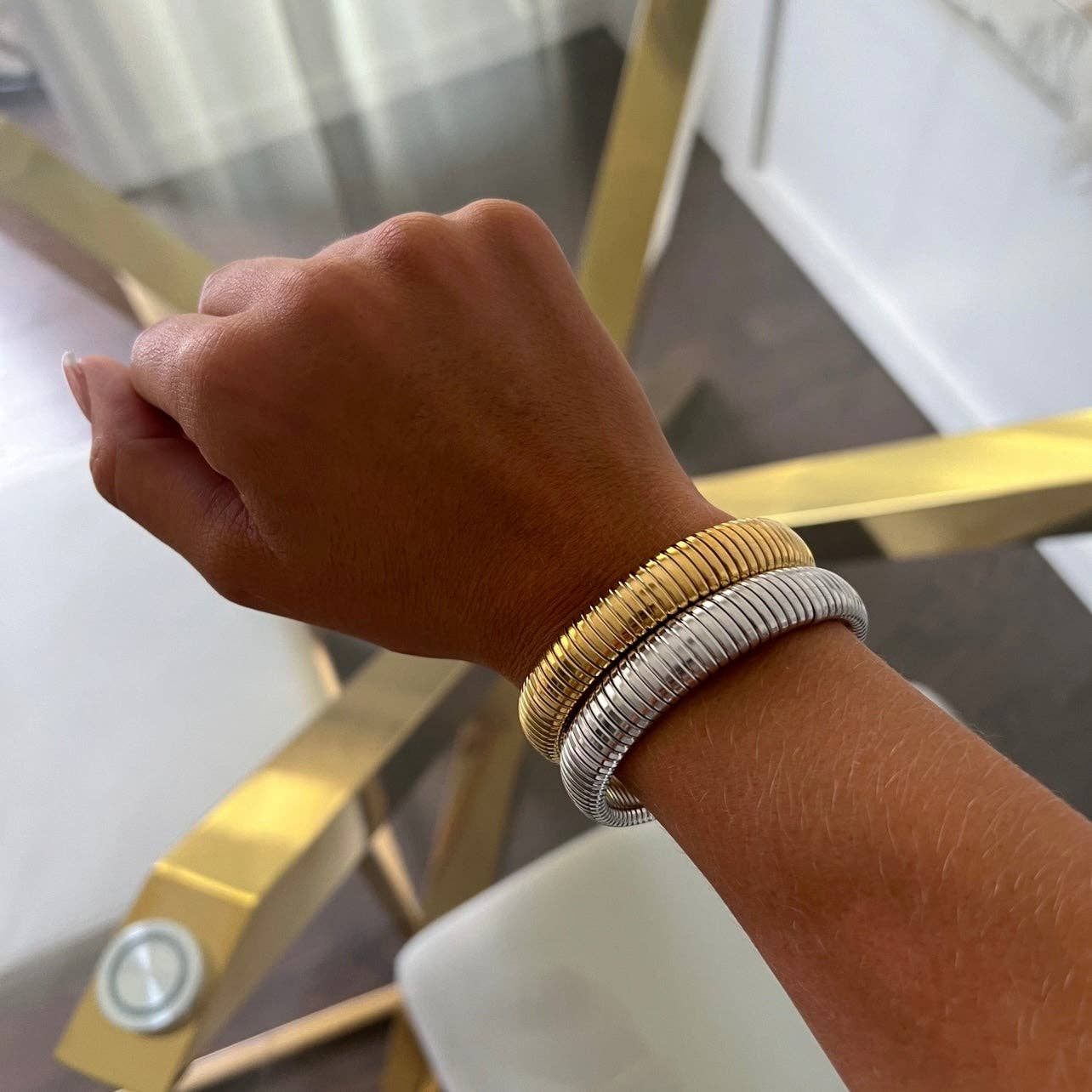 ChanSuttPearls Thin Emma Bracelet, Color: Gold