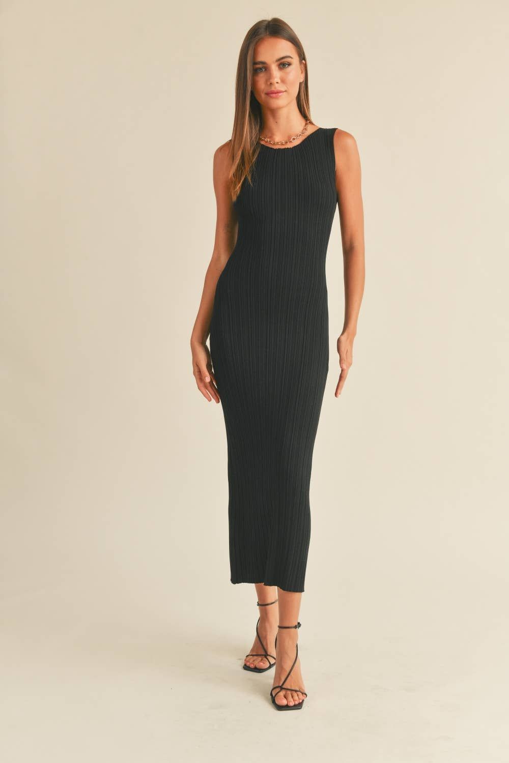 Luna Ribbed Knit Long Dress