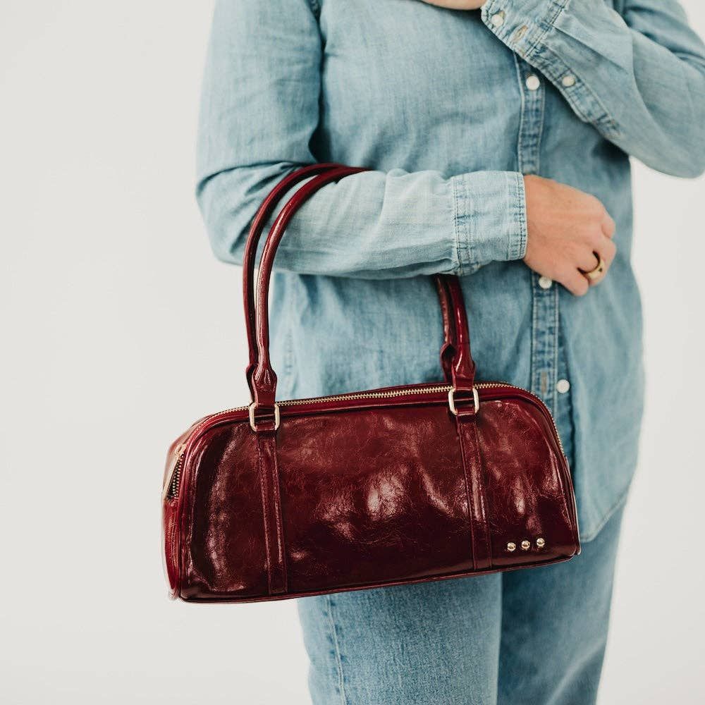 Arlys Barrel Shoulder Bag, Color: Burgundy