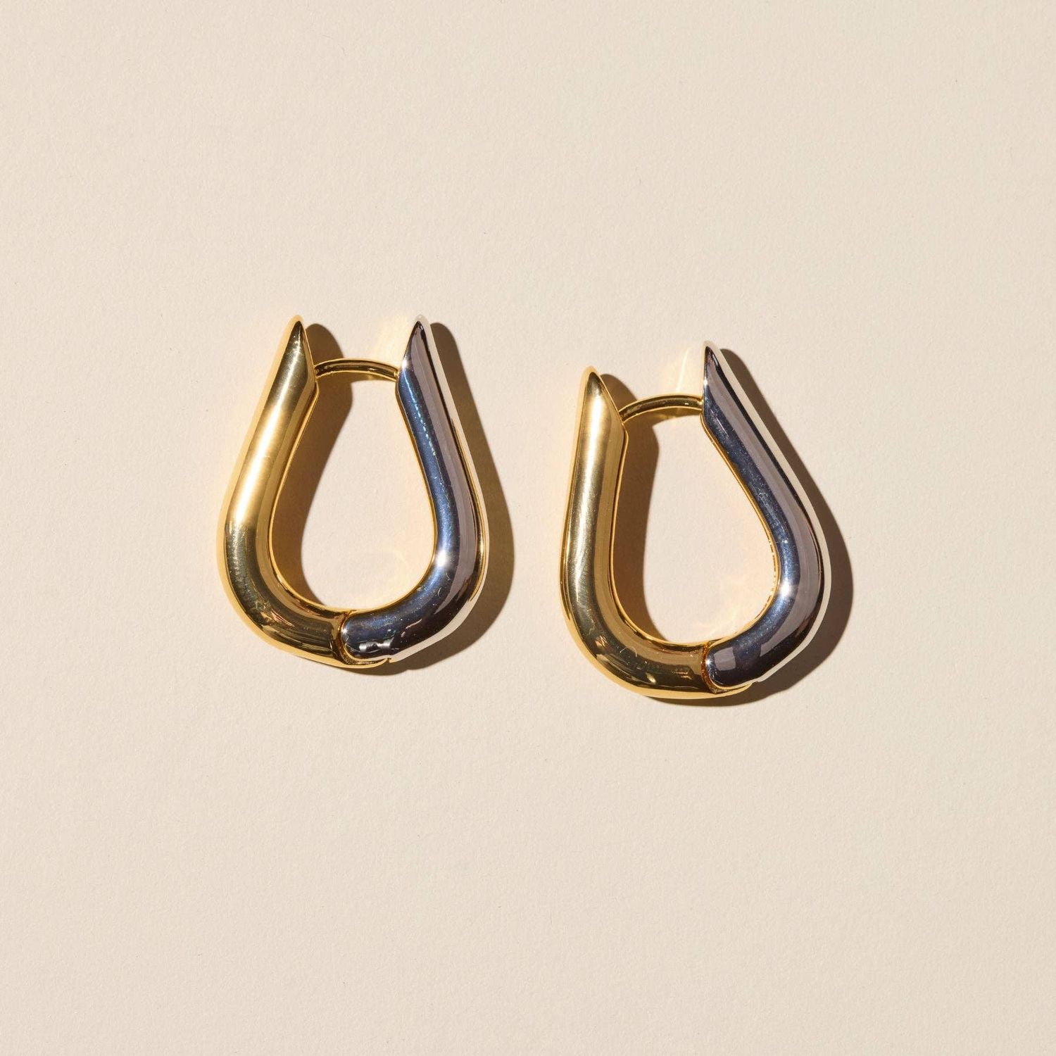 N&amp;S Mixed Metal Two Tone Huggie Earrings