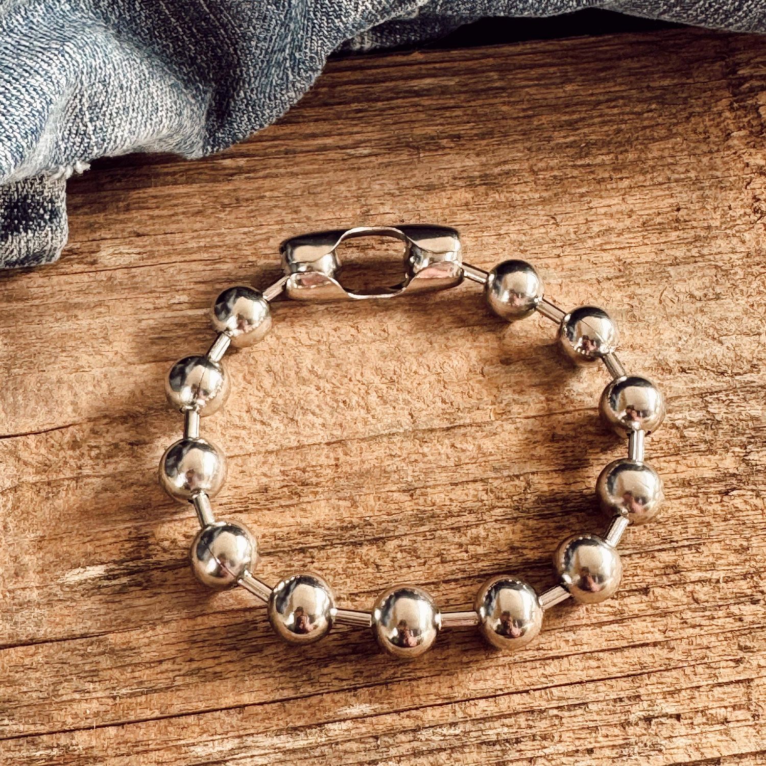 Polished Ball Chain Bracelet, Bracelet length: 8