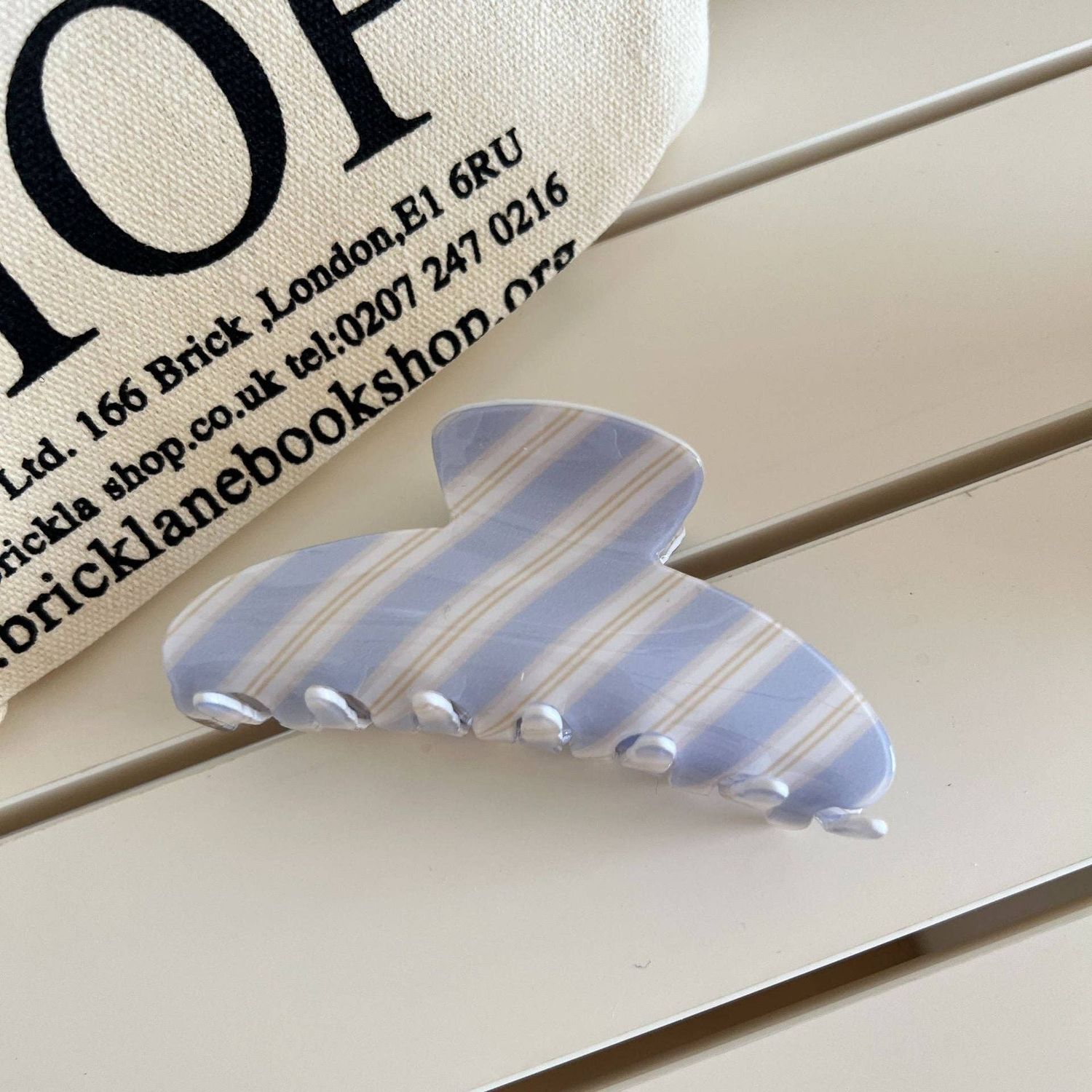 Sweet Striped Acrylic Hair Claw, Color: Blue 2