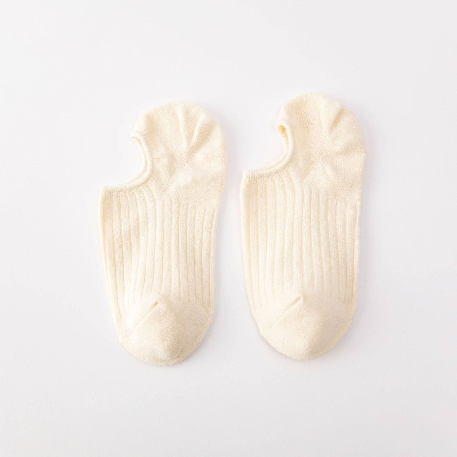 Casual Striped No-Slip Low Cut Socks, Color: Ivory, Size: One Size