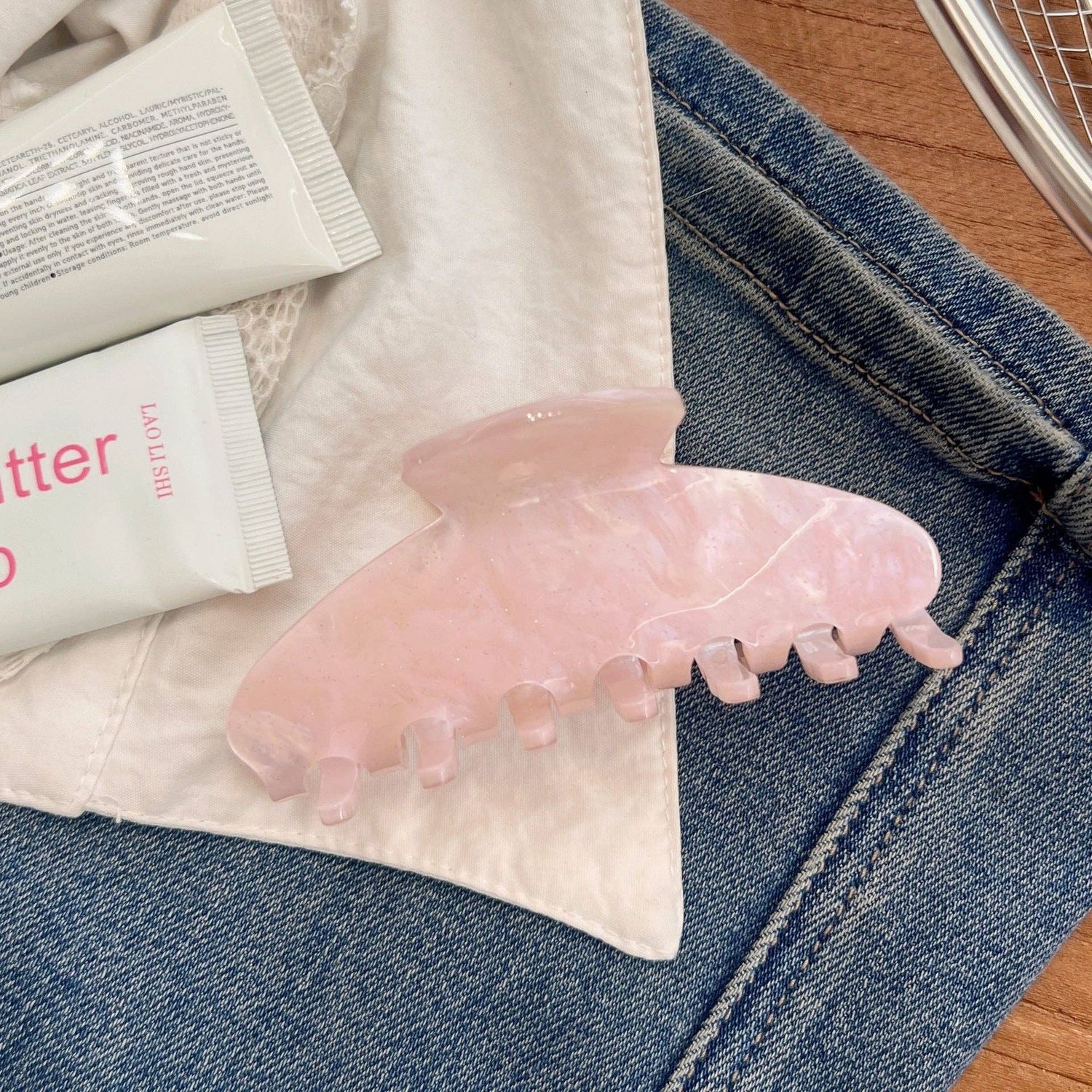 Trendy Shiny Non-Slip Hair Clip, Color: Pink