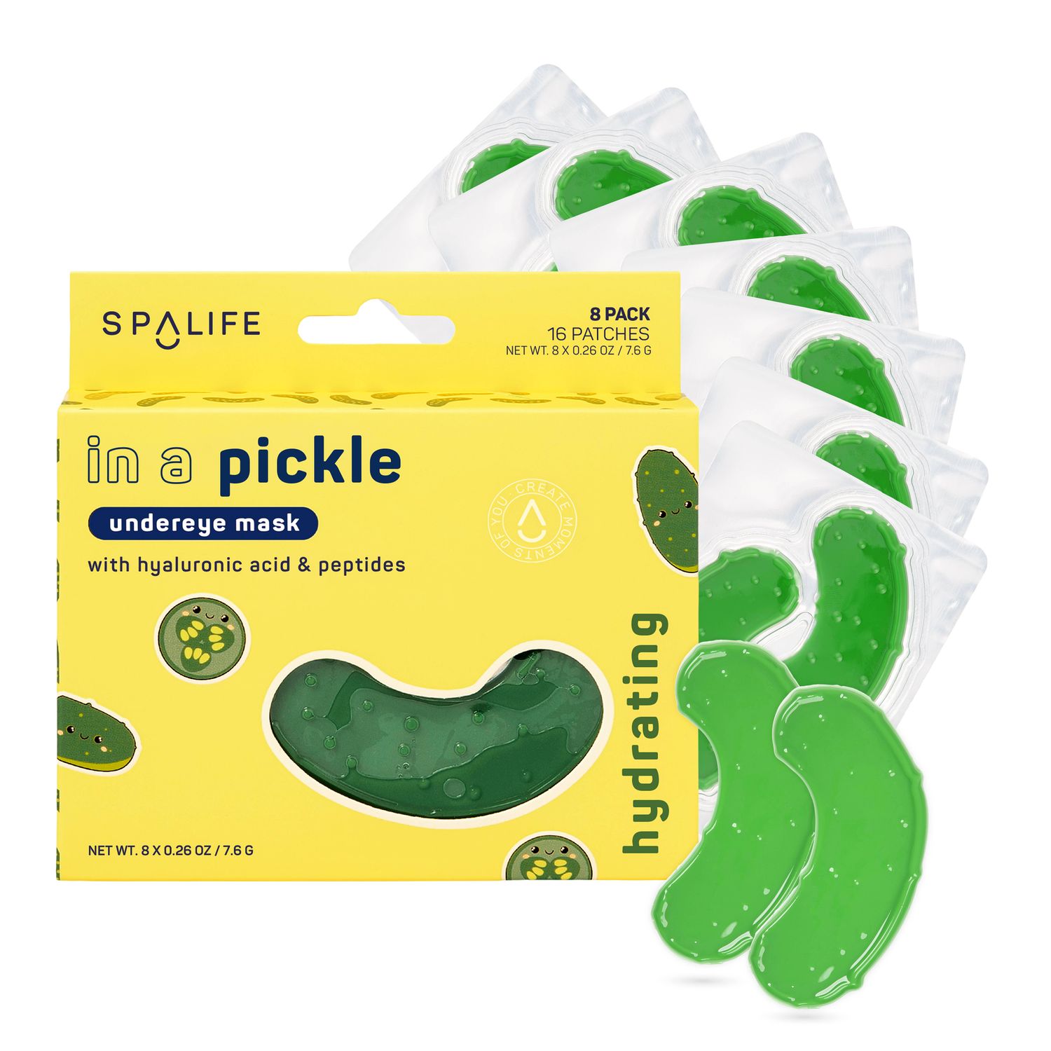 Pickle Shaped Hydrating Eye Patches - 8 Pk