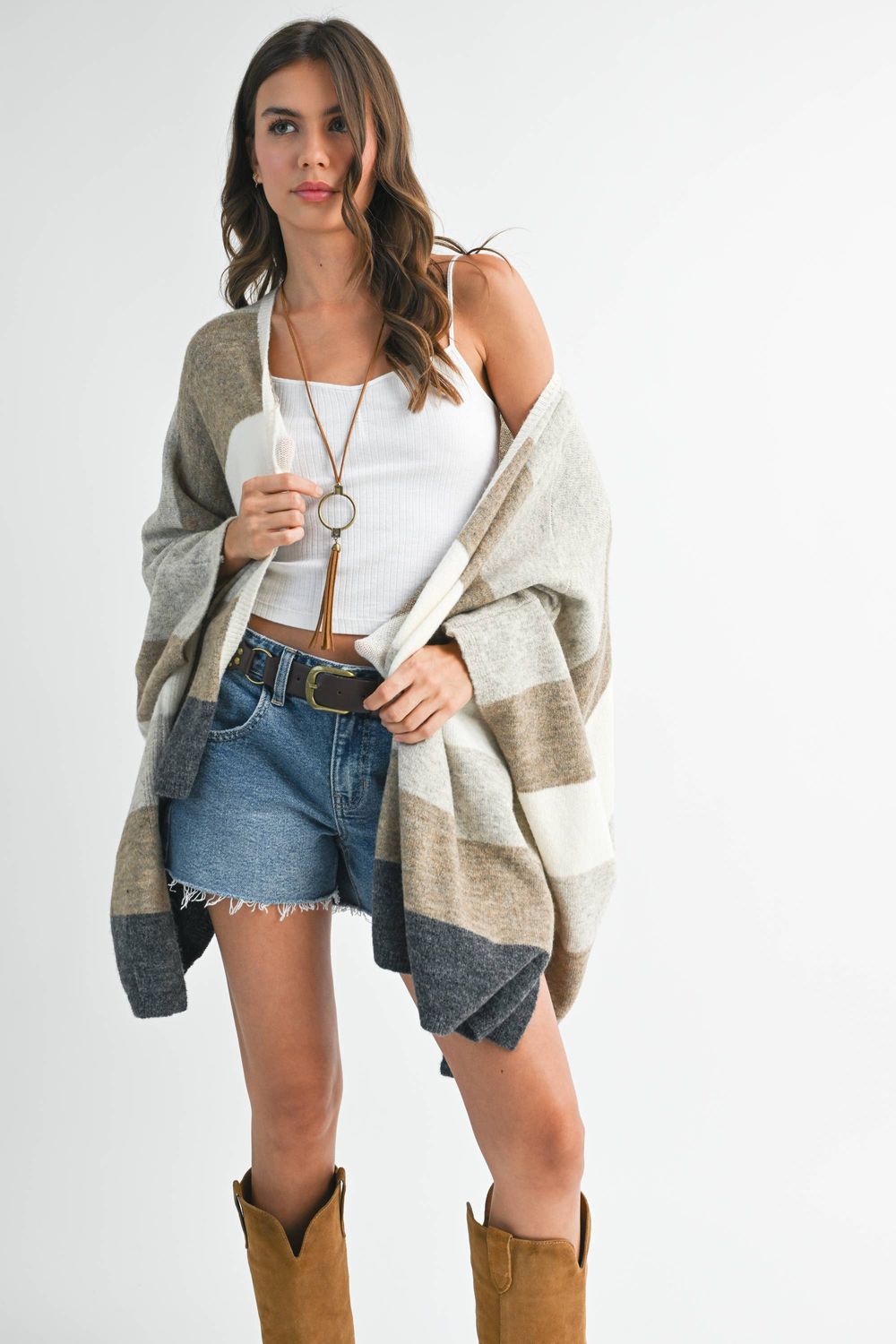 Zuri Poncho Cardigan, Color: Multi, Size: S