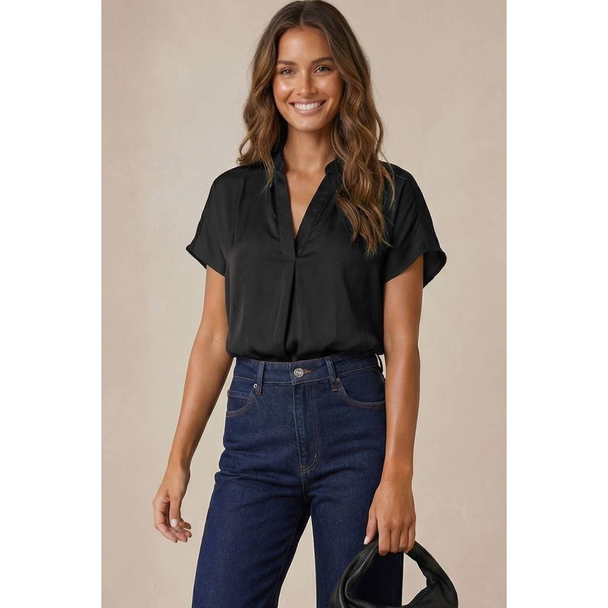 Tori Drop Shoulder Top, Color: Black, Size: S