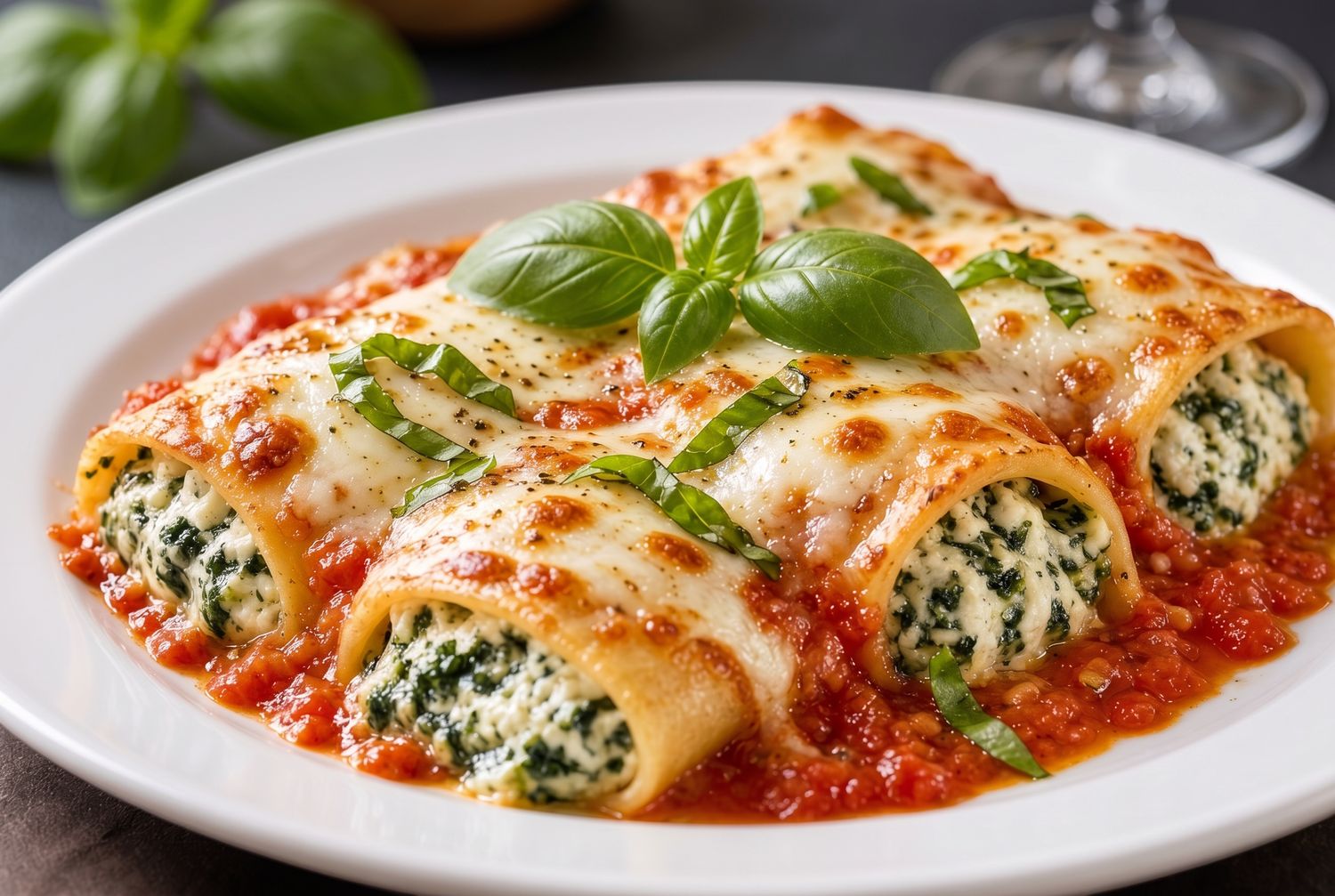 Spinach Manicotti