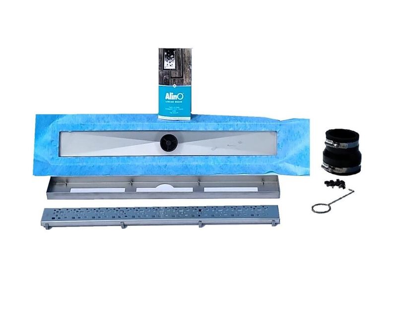 Linear Shower Drain (2-in-1 Stainless Steel Grate &amp; Tile Insert)