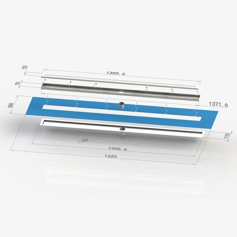 Linear Shower Drain (2-in-1 Stainless Steel Grate &amp; Tile Insert)