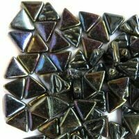Glass Triangles 10mm: Iridised black,