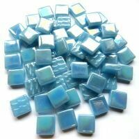 Glass tile, 12mm: Mid Turquoise Iridised